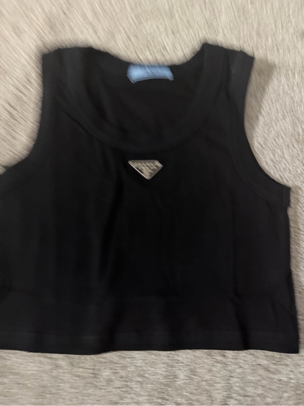 Prada Black Cropped Logo Tank - Picture 3 of 5